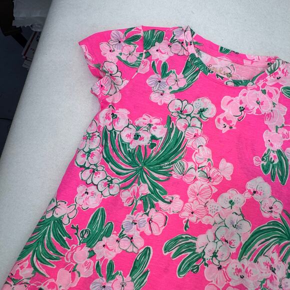 Lilly Pulitzer Pink and Green Floral Kids Casual Dress - Picture 5 of 7
